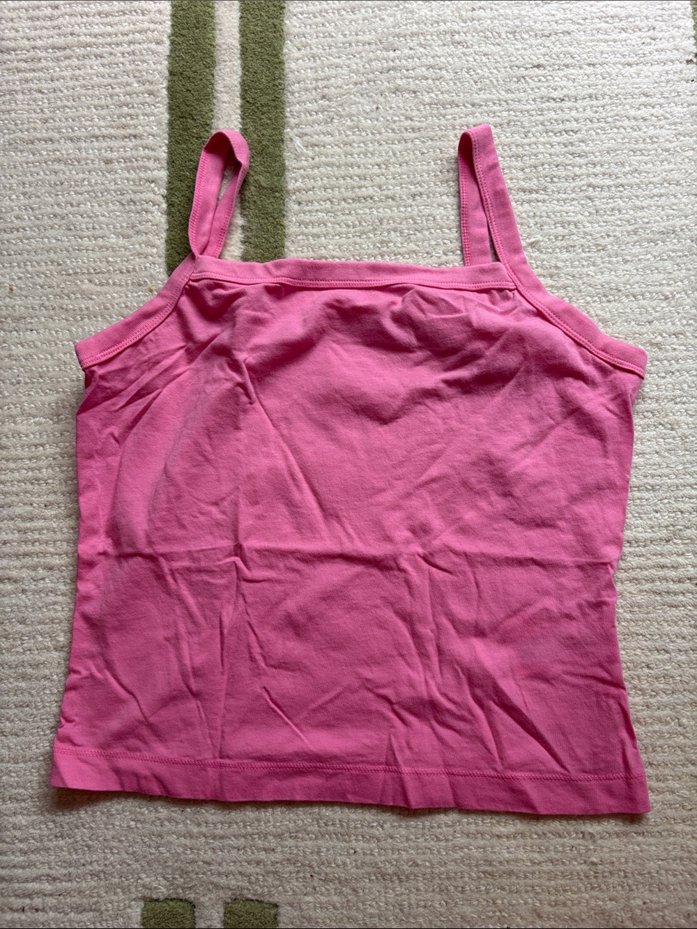 Everlane 100% Cotton Pink Square Neck Tank Top